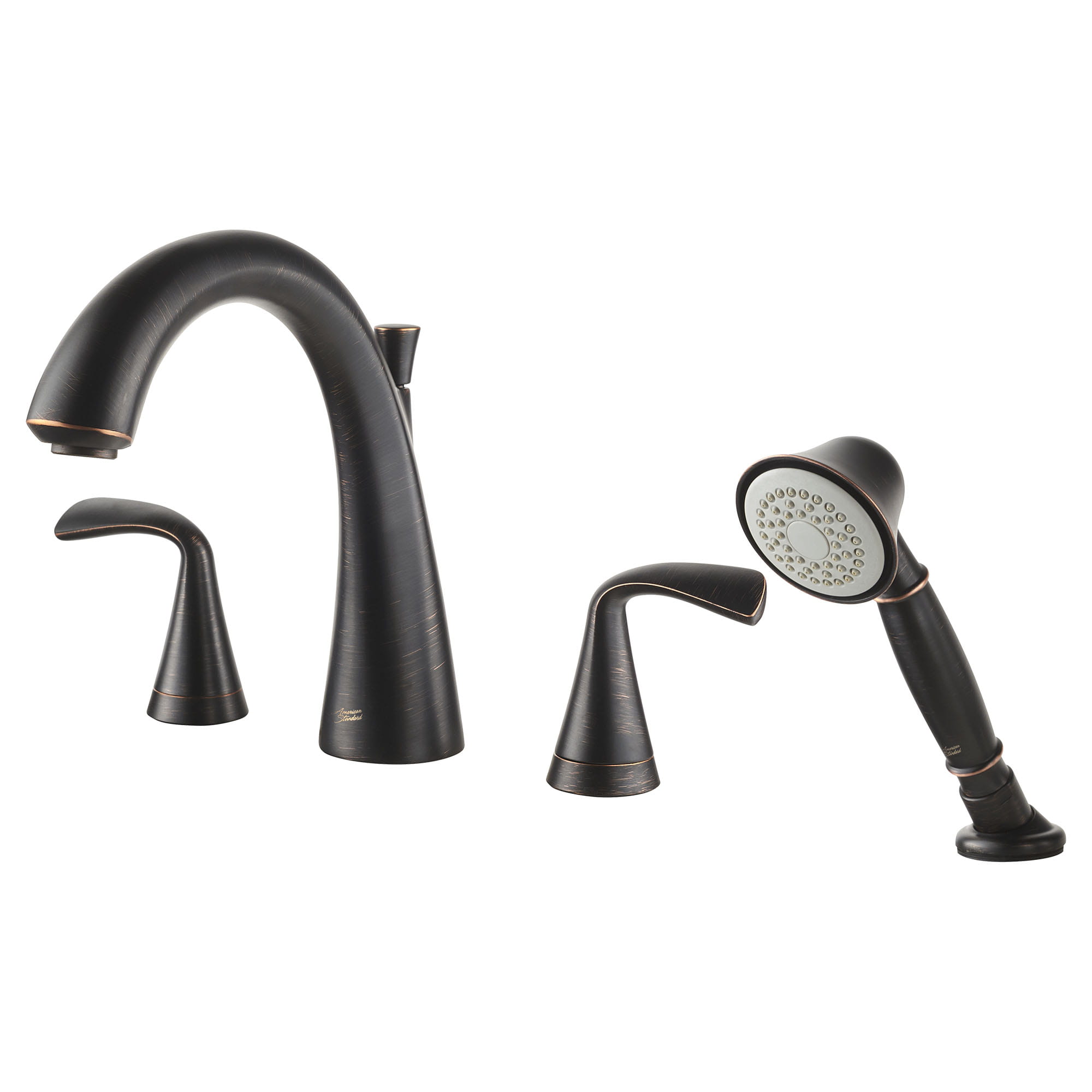 Fluent Bathtub Faucet With  Lever Handles and Personal Shower for Flash Rough In Valve LEGACY BRONZE